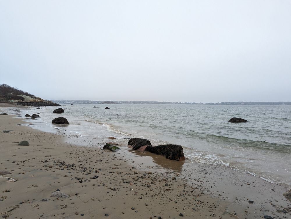 A beach at Stage Fort Park