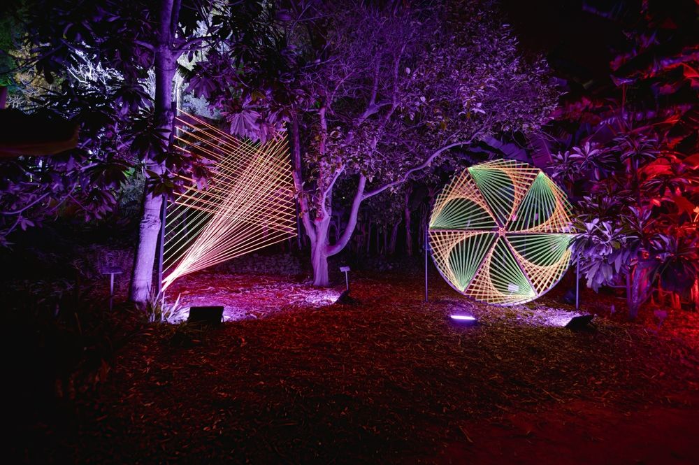 Light sculpture at San Diego Botanic Garden