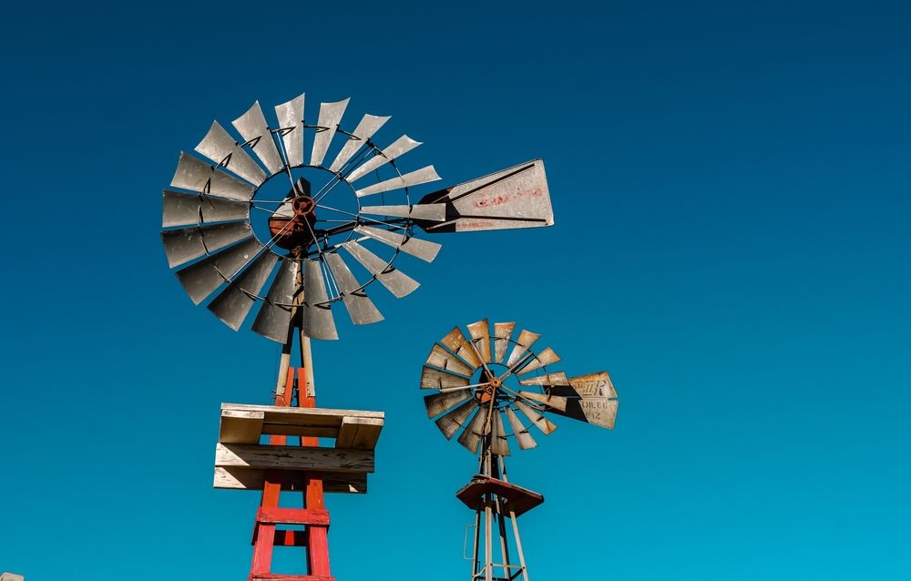 Old windmills at Farm and Ranch Museum