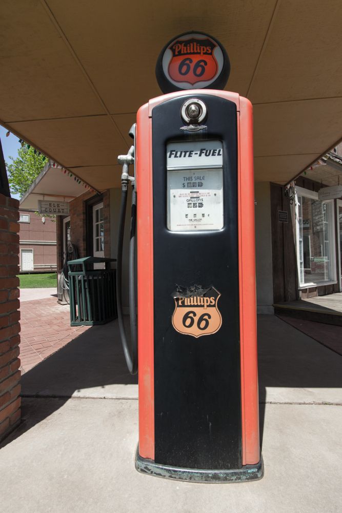 Antique gas pump at The National Route 66 Museum