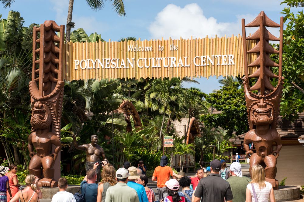 Welcome sign of Polynesian Cultural Center