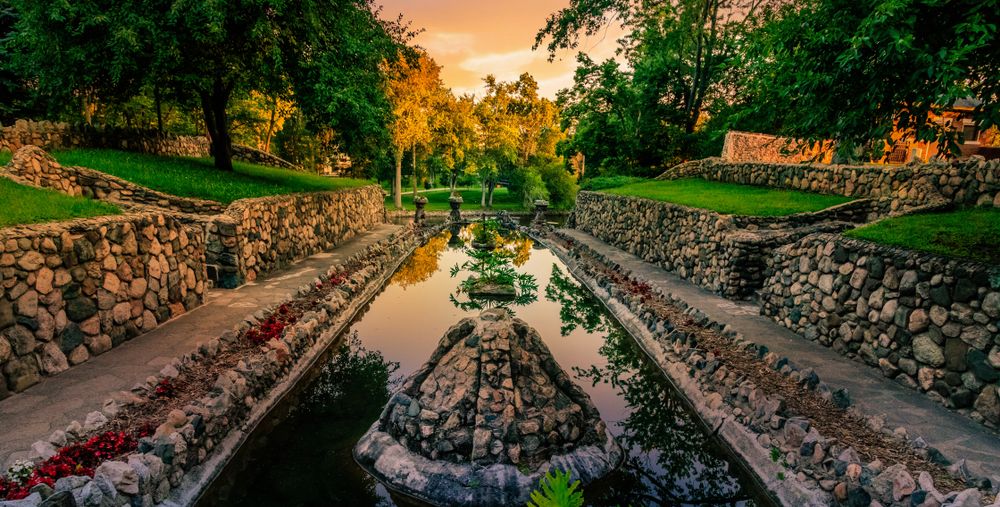 A pond at Mishawaka Riverwalk