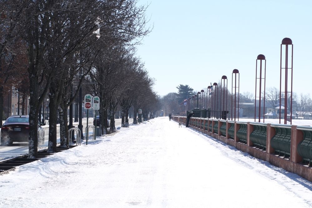 Snow-covered Pigeon Creek Greenway Passage