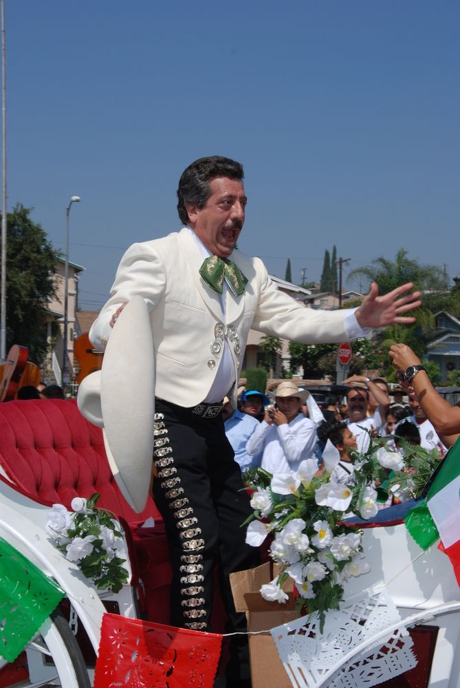 A participant at the East Los Angeles Mexican Independence Day Parade & Festival