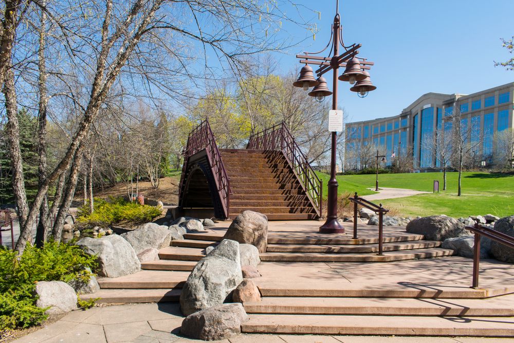 An old bridge at Centennial Lakes Park