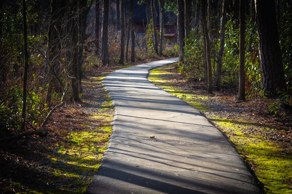 Paved trail at Singletary Lake State Park