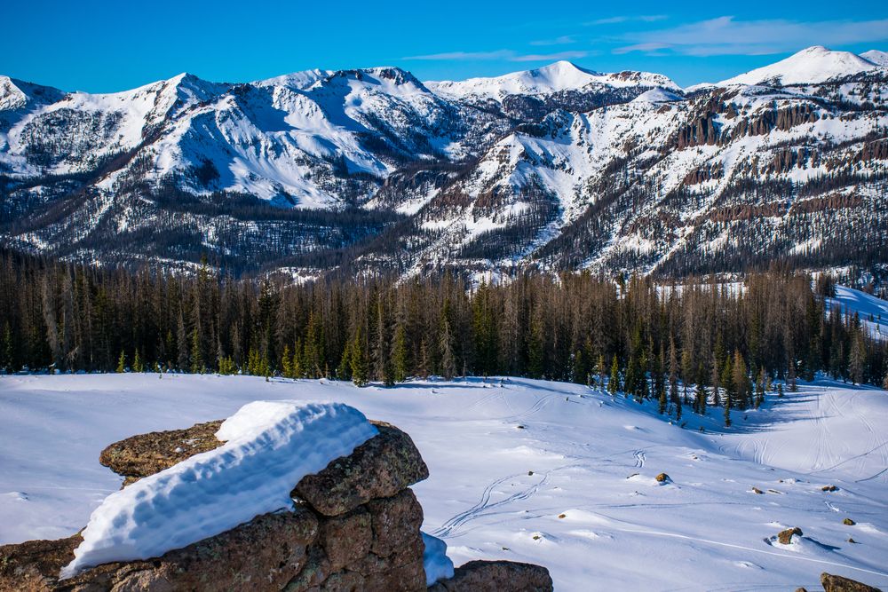 Snow covered Wolf Creek mountains