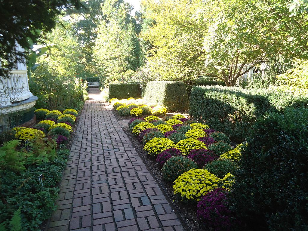 Trail lined with flowers at The Frelinghuysen Arboretum
