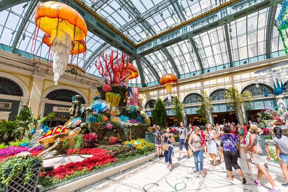People in the Bellagio Conservatory & Botanical Garden