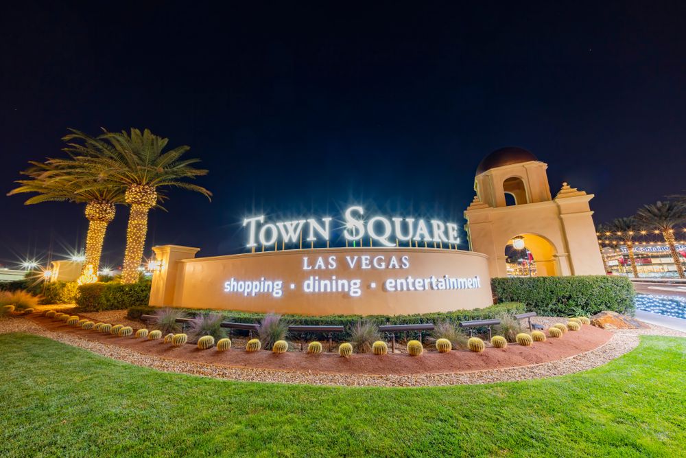 Welcome sign of Town Square Las Vegas
