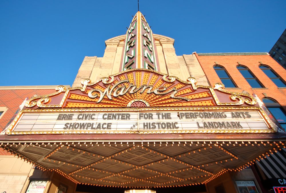 Beautiful marquee of Warner Theatre