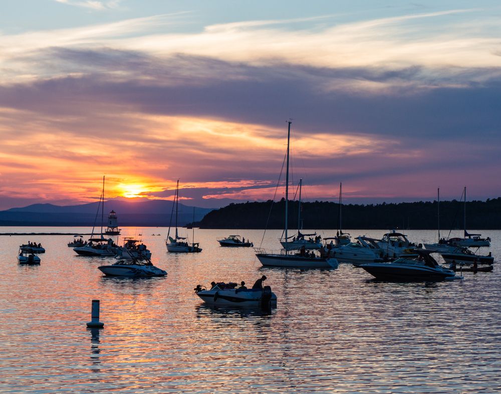 Boats on Lake Champlain