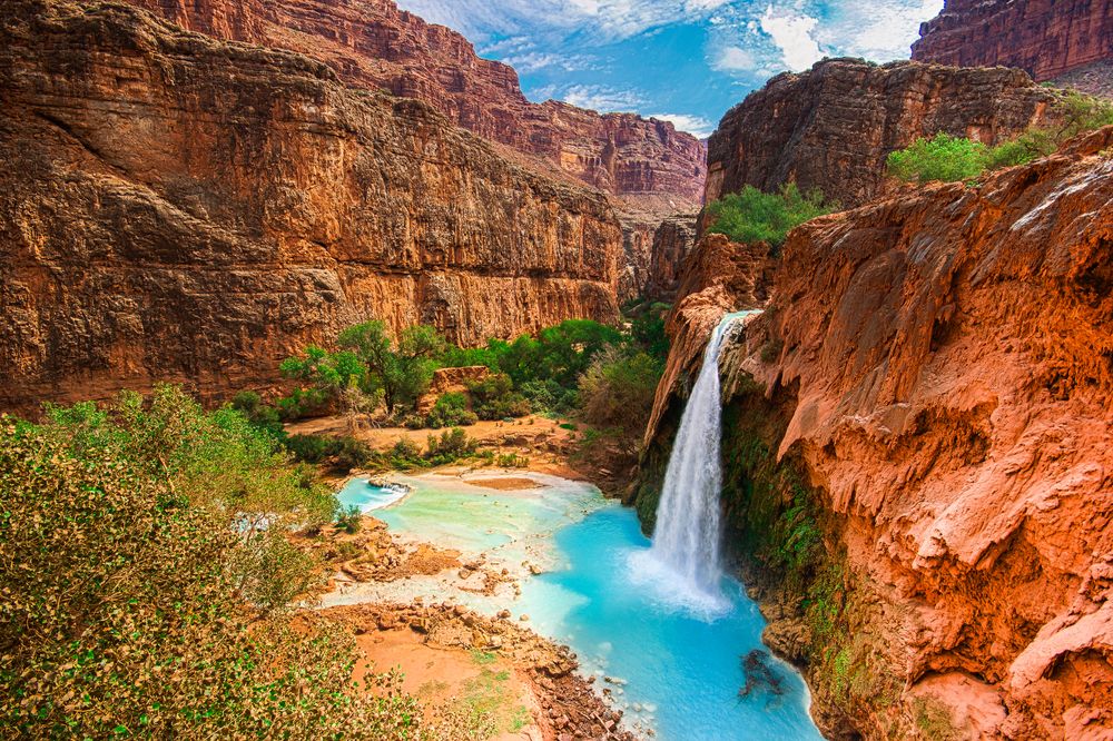 View of Havasu Falls at Grand Canyon National Park