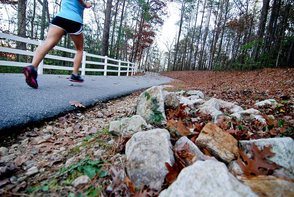 A person jogging at Cape Fear River Trail