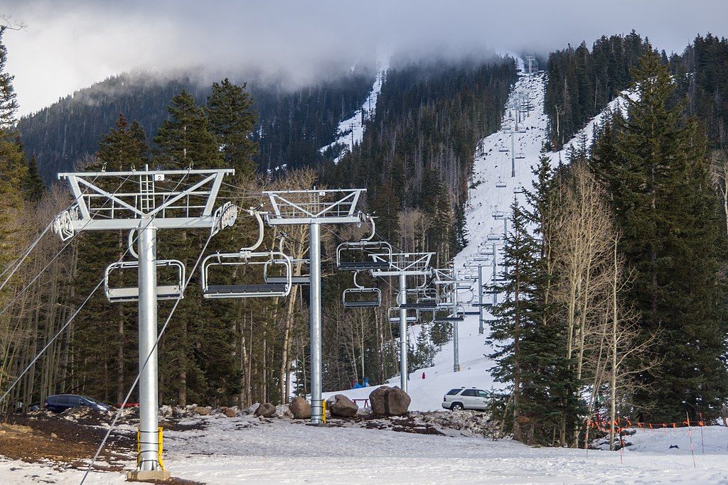 Ski lift chairs at Arizona Snowbowl Ski Resort