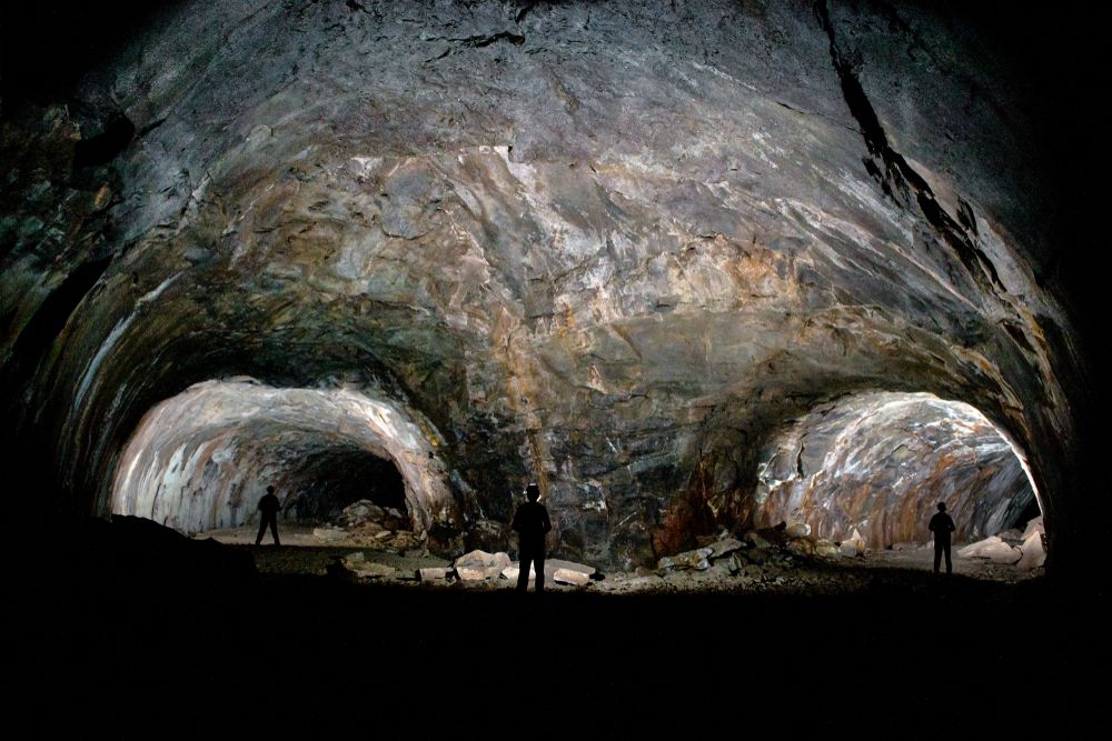 People in Lava River Cave