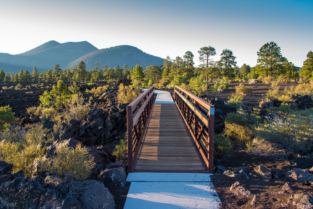 Bridge along Sunset Crater Volcano National Monument's trail