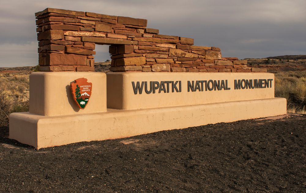 Welcome sign of Wupatki National Monument