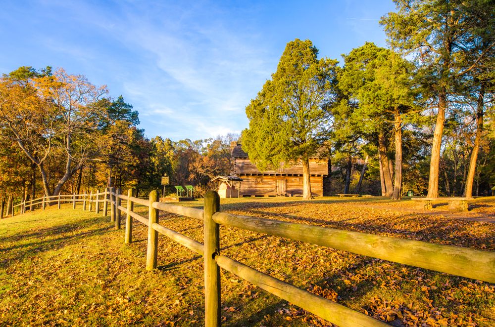 A cabin at Cadron Settlement Park