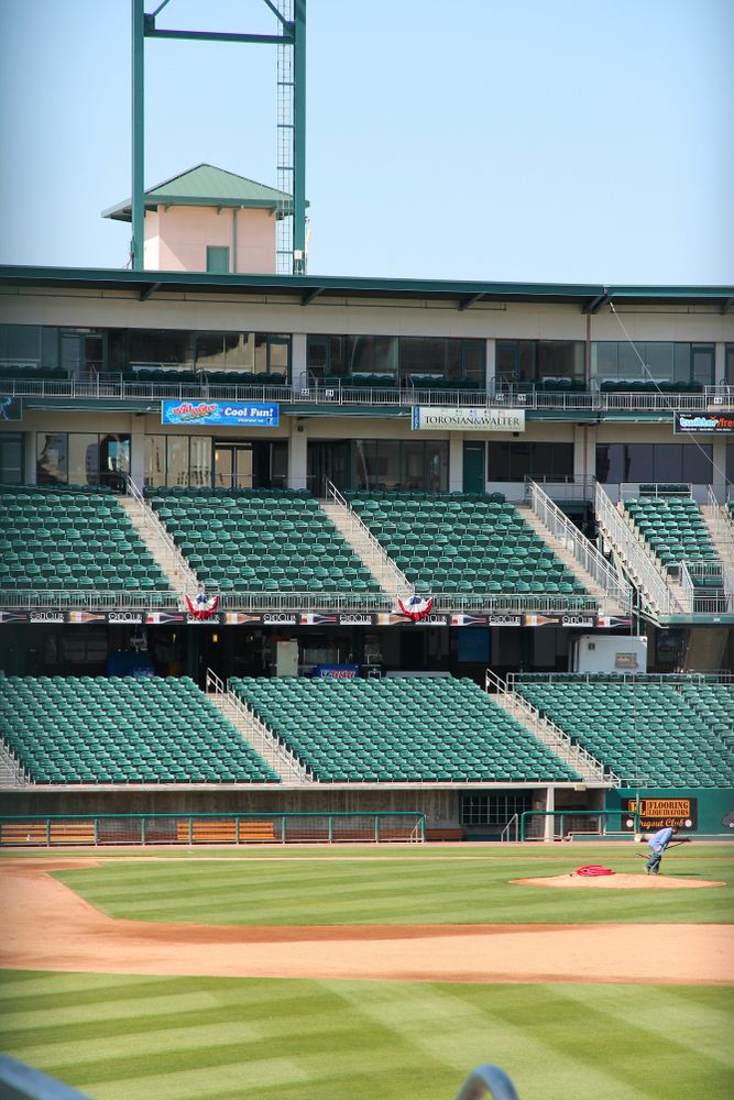 The seats in Chukchansi Park's baseball stadium