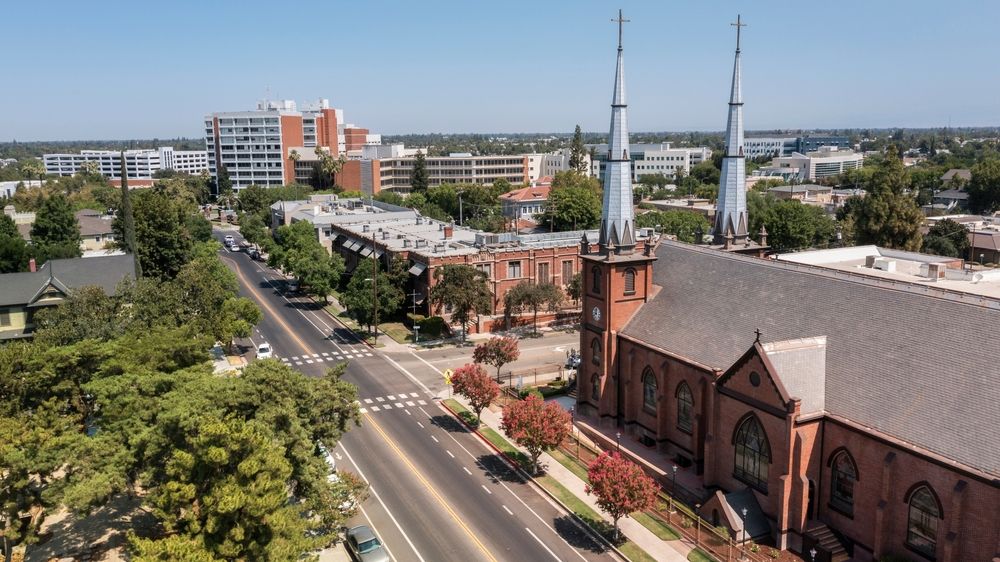Aerial view of Downtown Fresno