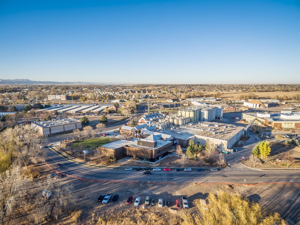 Aerial view of New Belgium Brewing Company