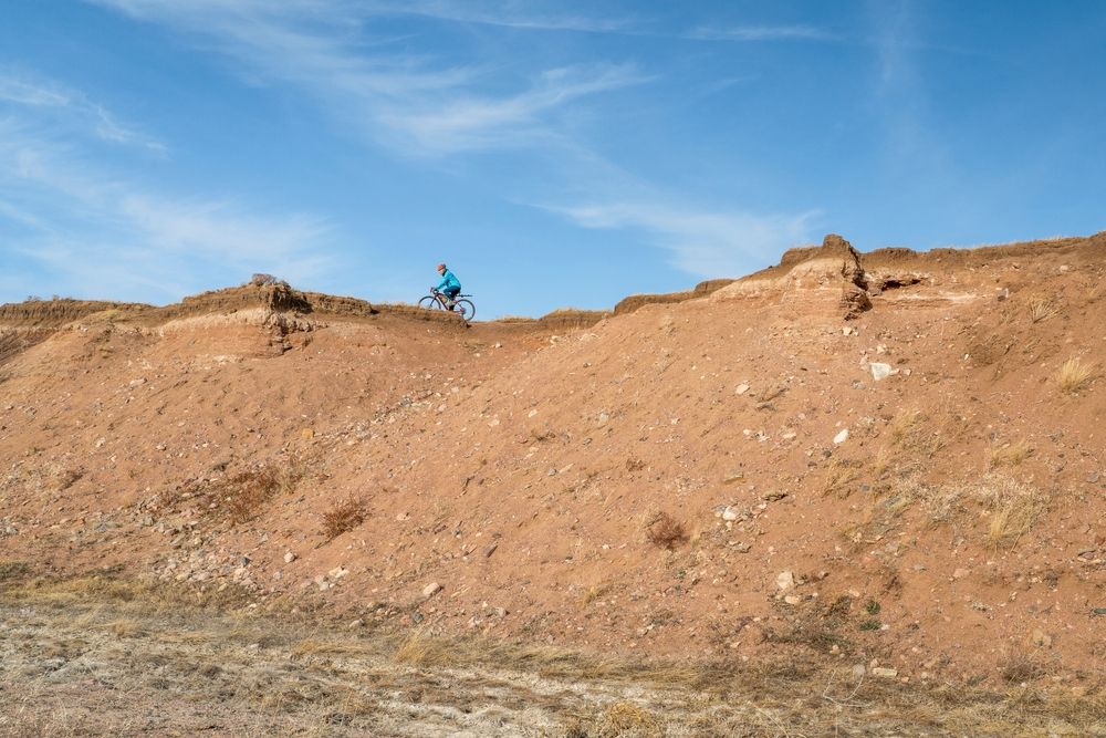 Cyclist at Soapstone Prairie Natural Area