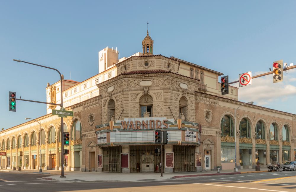 View of Warnors Theatre from across the street