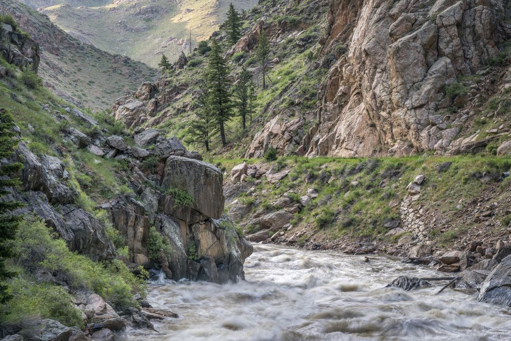 The rapids of Cache la Poudre River