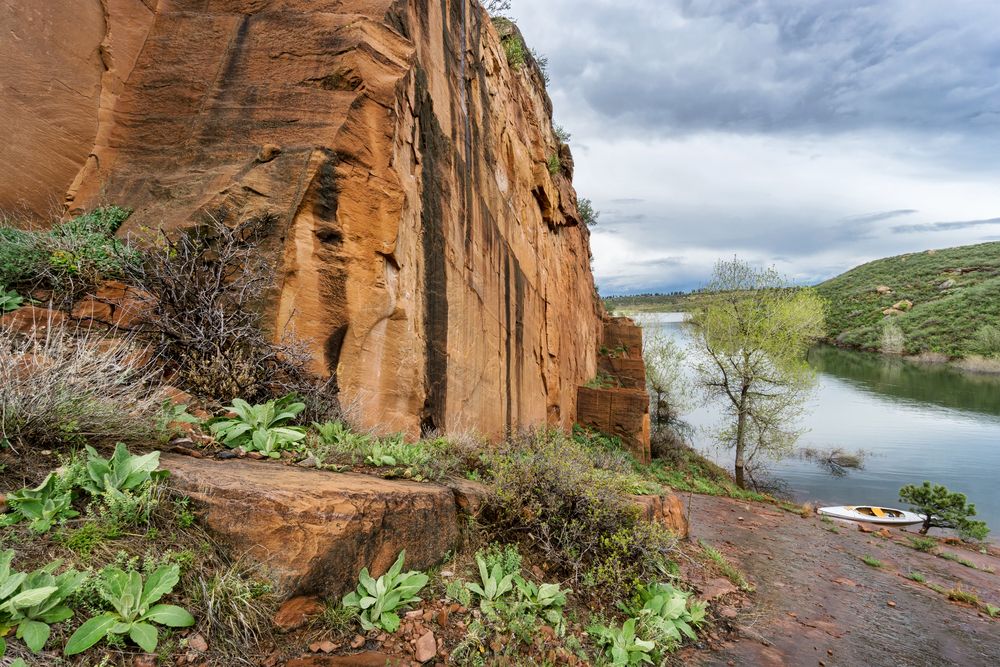 Sandstone quarry near the waters of Horsetooth Reservoir