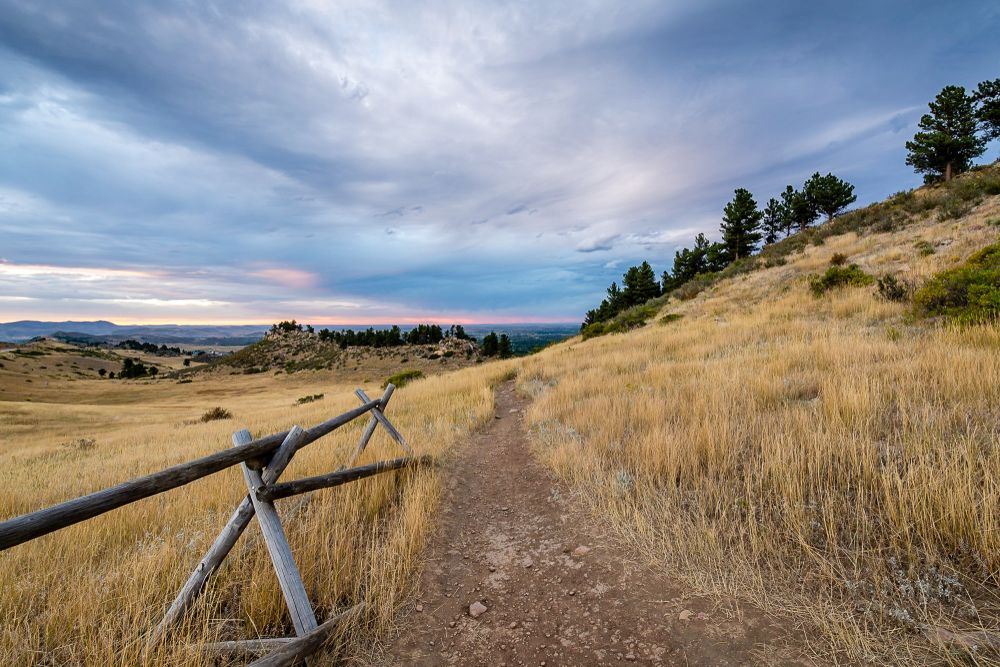 A hiking trail of Horsetooth Reservoir