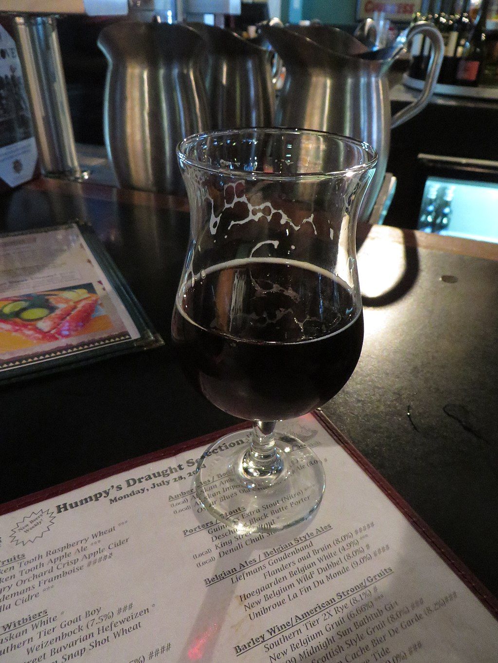 A glass of beer in New Belgium Brewing