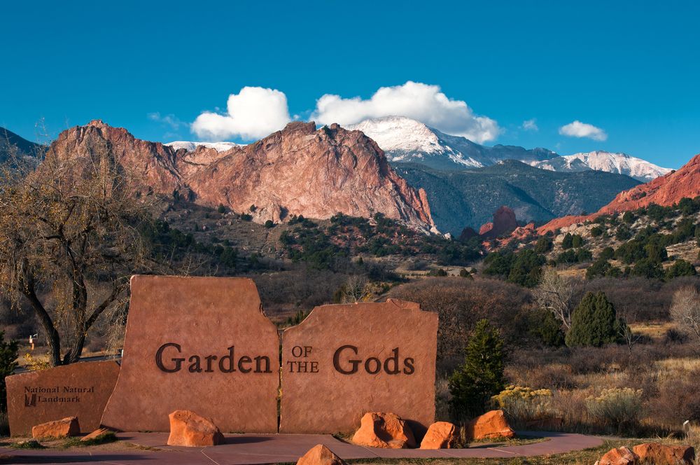 Welcome sign of Garden of the Gods