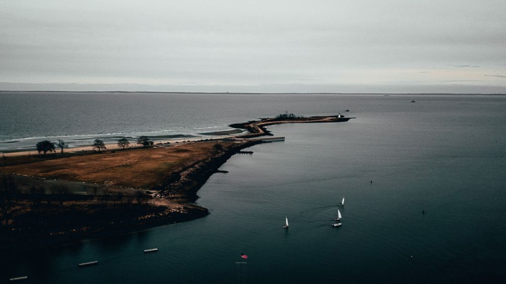 Aerial view of Black Rock Harbor