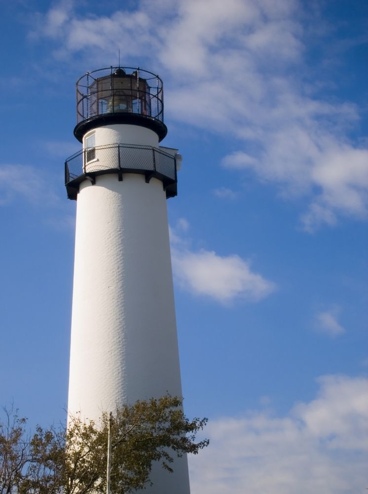 Exterior of the fenwick island lighthouse.