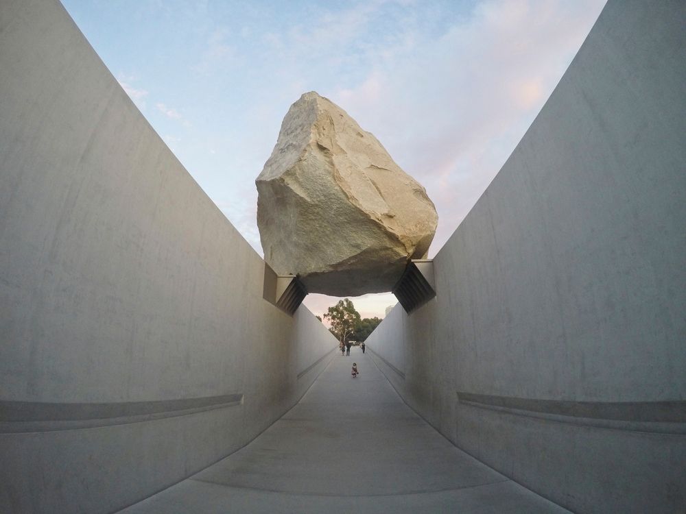 Boulder sculpture at The Broad Museum