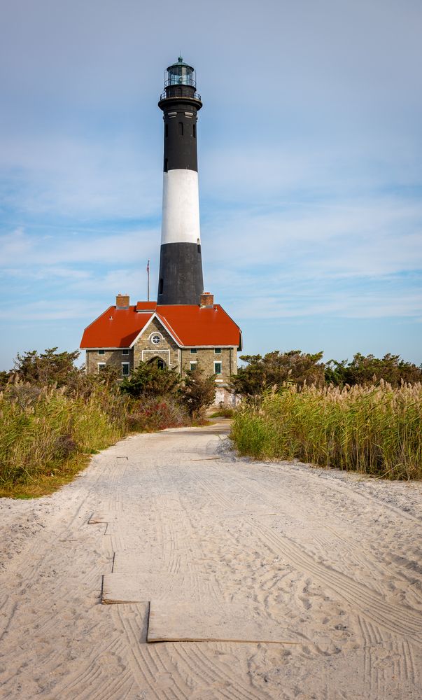 Daytime view of Fire Island Lighthouse