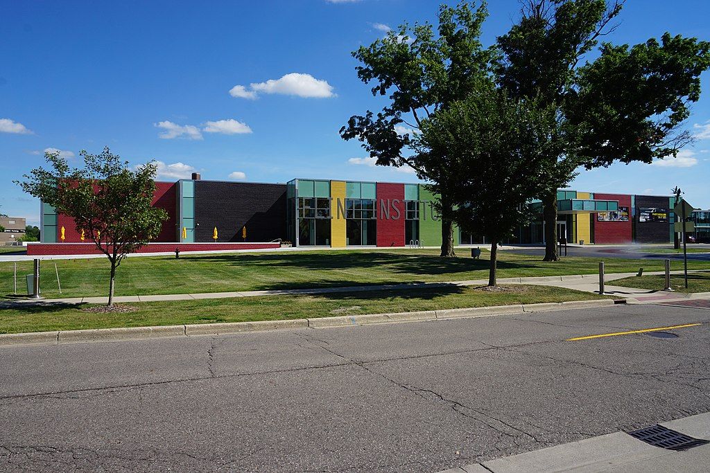 Colorful exterior of Flint Institute of Arts