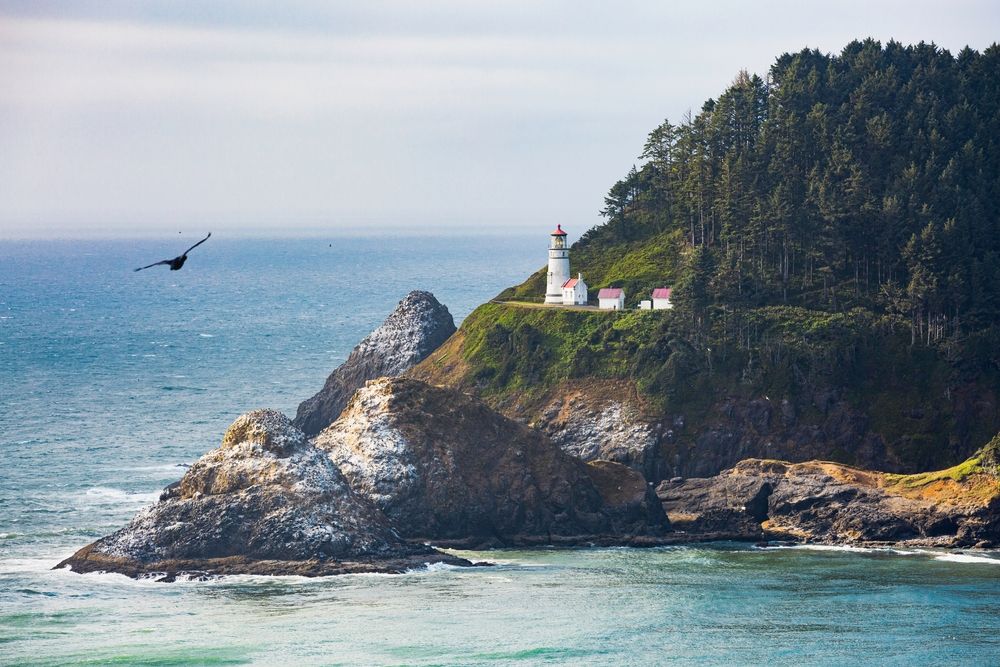View of Heceta Head Lighthouse from afar