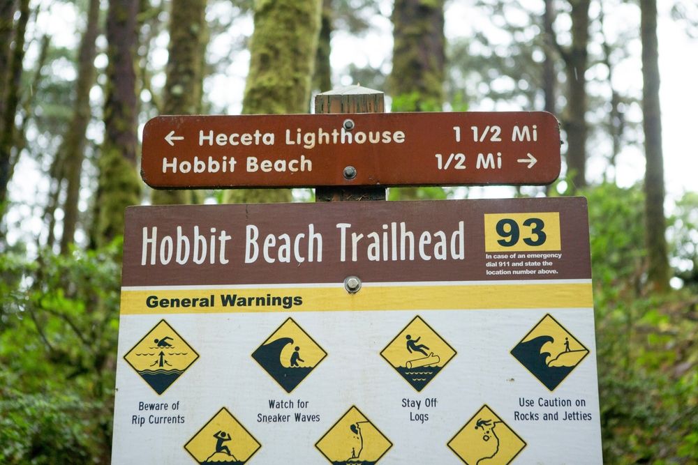 Direction sign for Hobbit Trail