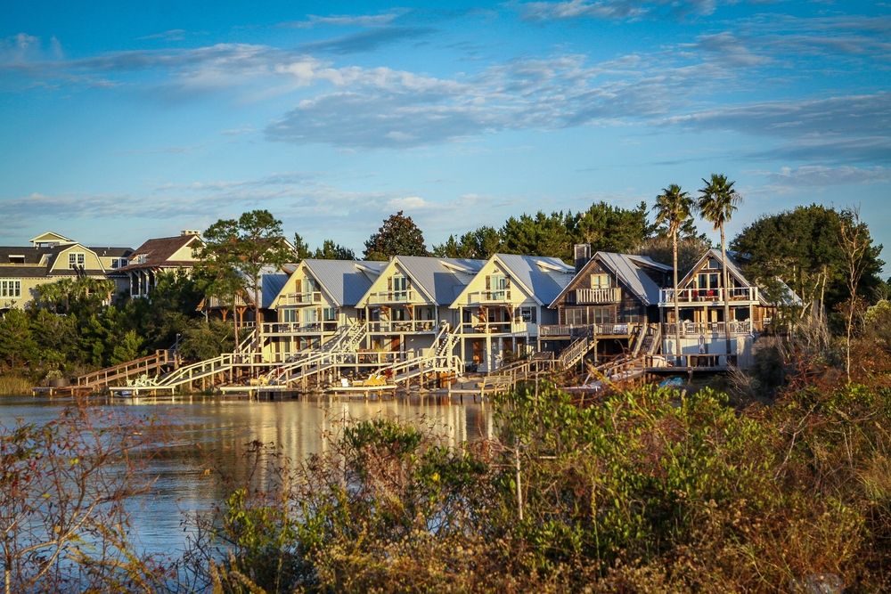 Cottages along a creek along Scenic Highway 30A