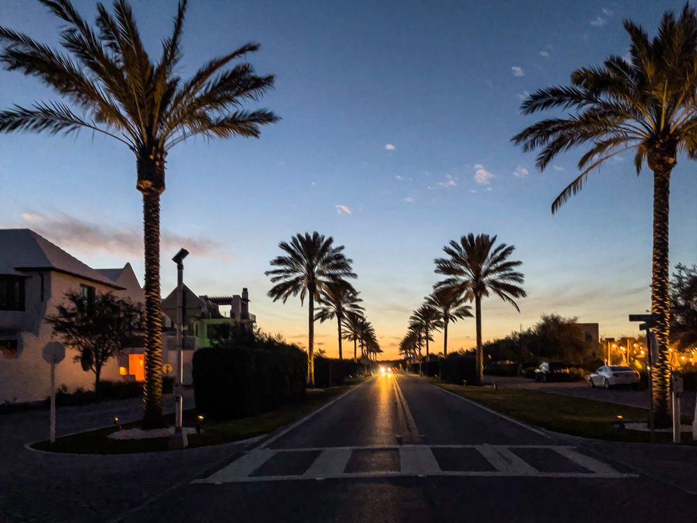 Sunset scene at Scenic Highway 30A