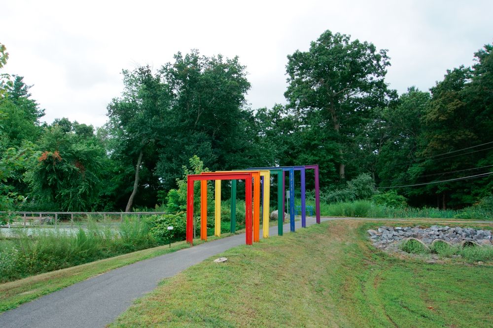 Rainbow archway at Franklin Sculpture Park