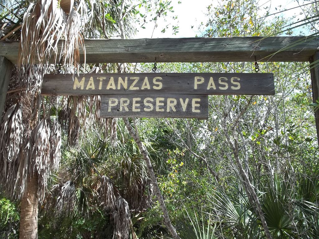 Welcome sign of Matanzas Pass Preserve