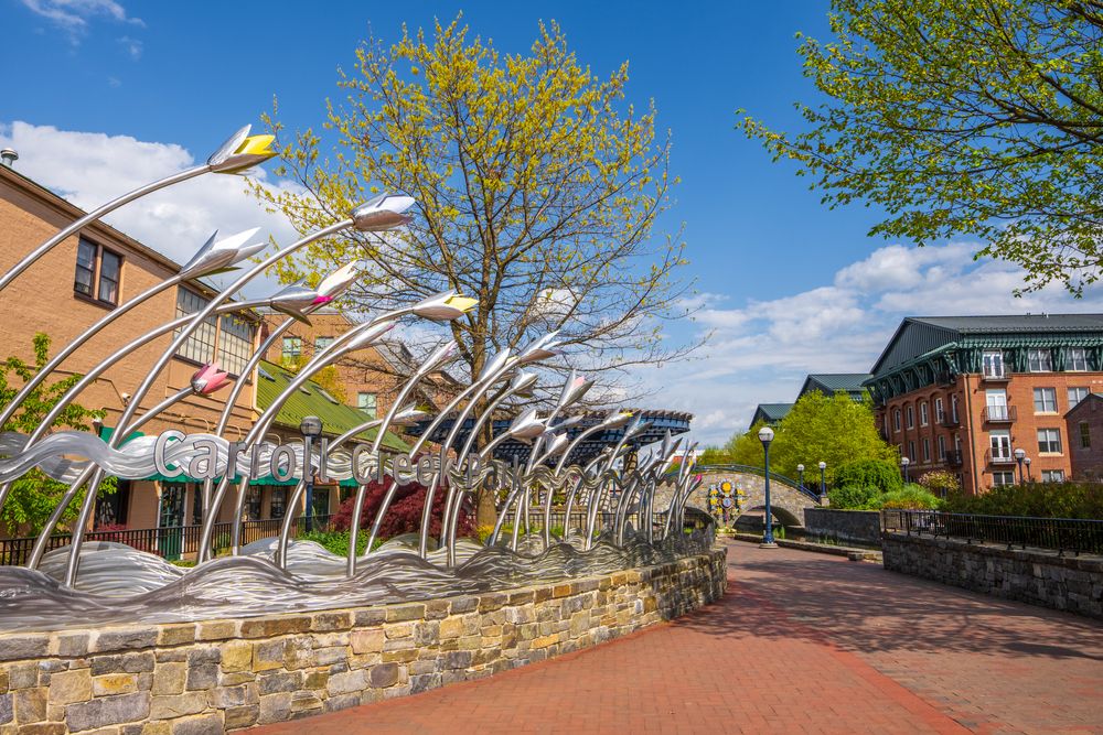 Flower sculptures at Carroll Creek Park