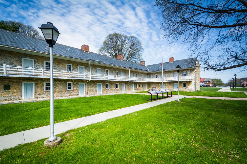 Daytime view of the Hessian Barracks