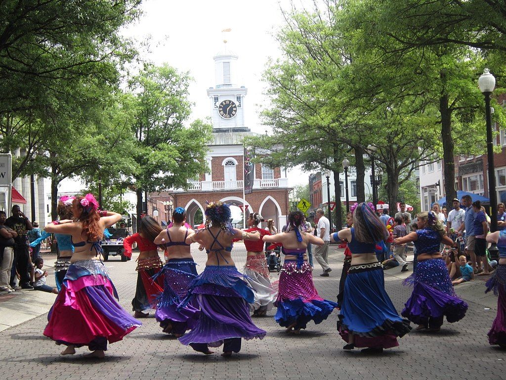 Street dancers during the Fayetteville Dogwood Festival