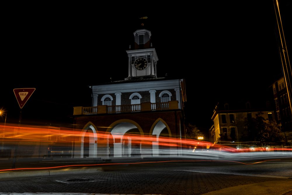 View of the Historic Market House at night