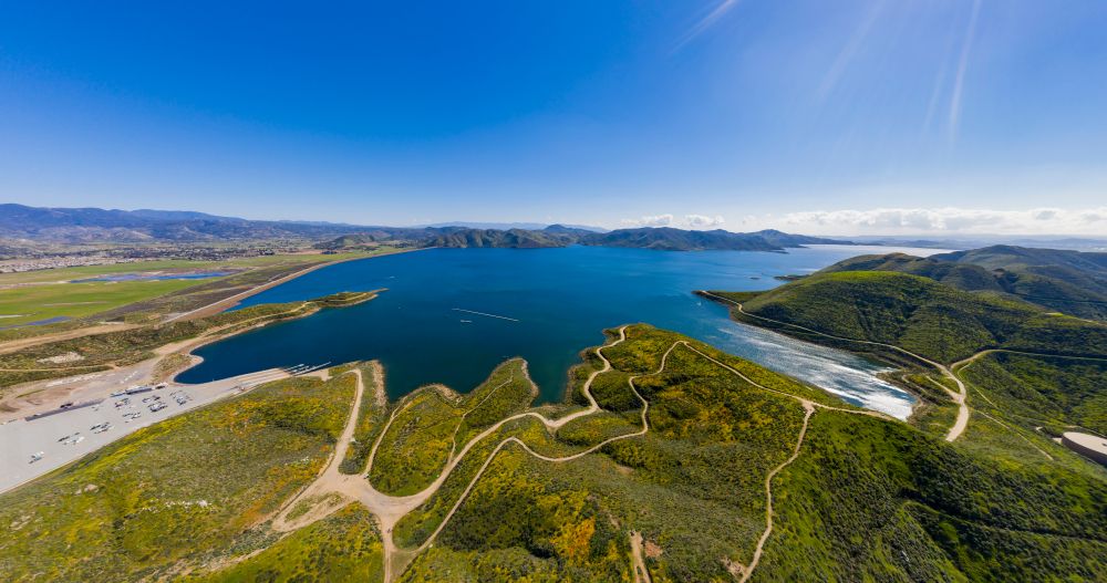 Aerial view of Diamond Valley Lake, Hemet, California