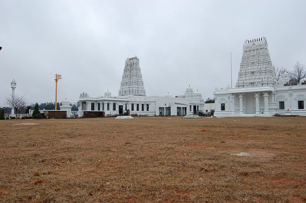 Far exterior view of Hindu Temple of Atlanta